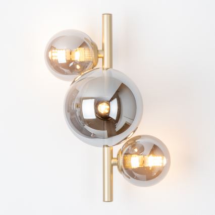 Brilagi - LED Wall light MILLA 3xG9/3W/230V gold/smoky