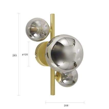 Brilagi - LED Wall light MILLA 3xG9/3W/230V gold/smoky