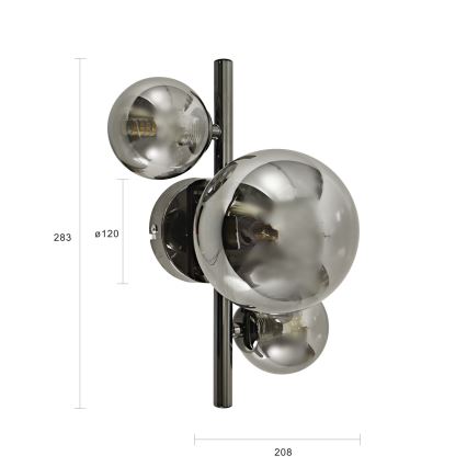 Brilagi - LED Wall light MILLA 3xG9/3W/230V shiny chrome/smoky