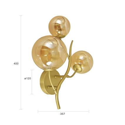 Brilagi - LED Wall light MISTEL 3xG9/3W/230V gold