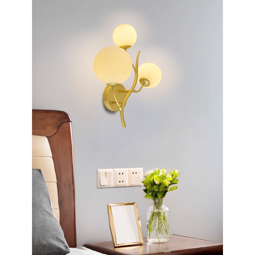 Brilagi - LED Wall light MISTEL 3xG9/3W/230V gold/white