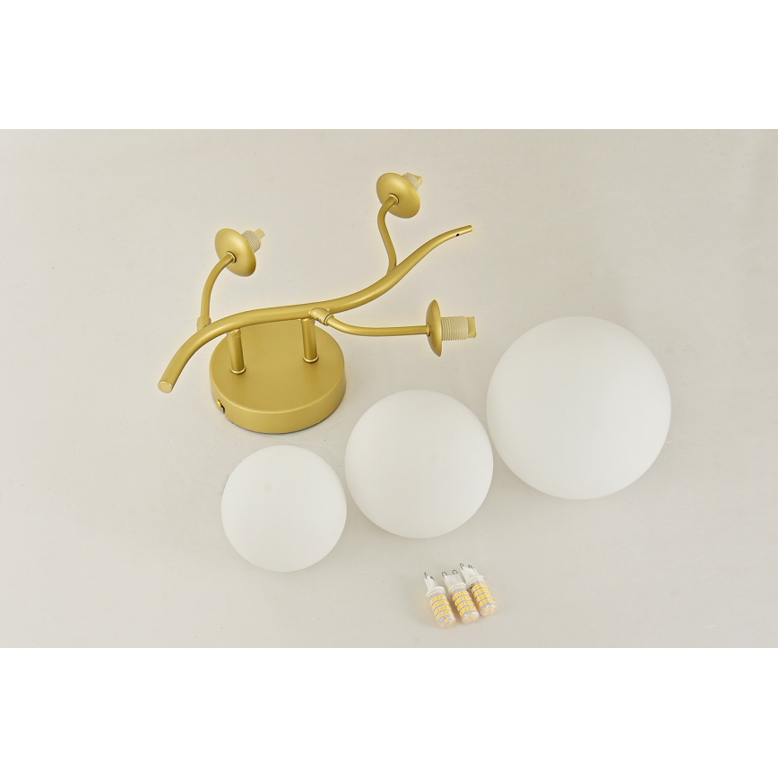 Brilagi - LED Wall light MISTEL 3xG9/3W/230V gold/white