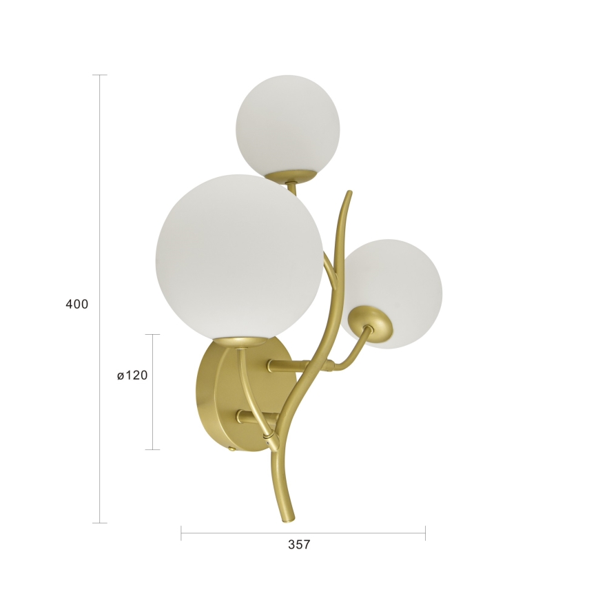 Brilagi - LED Wall light MISTEL 3xG9/3W/230V gold/white