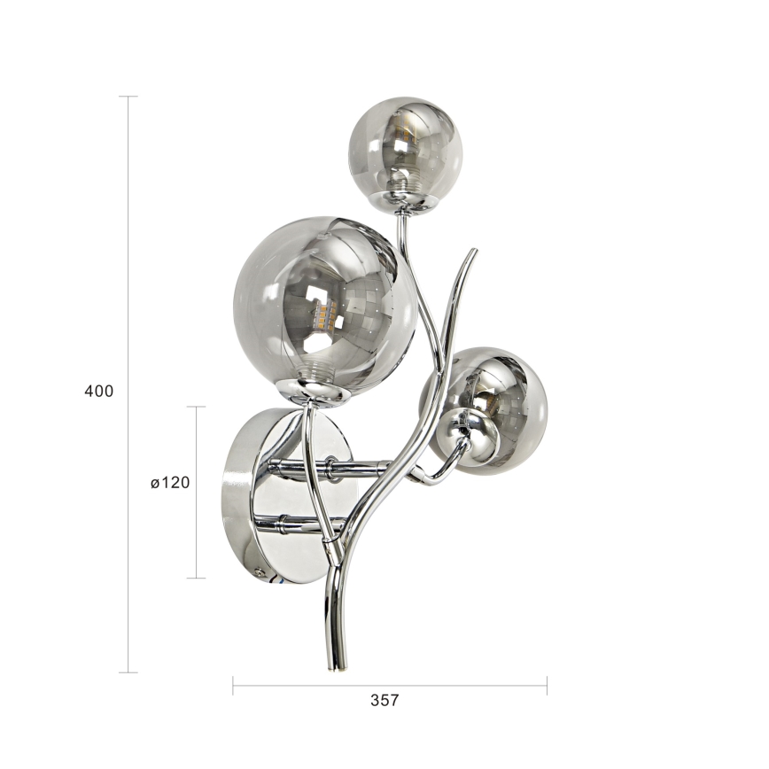Brilagi - LED Wall light MISTEL 3xG9/3W/230V shiny chrome/smoky