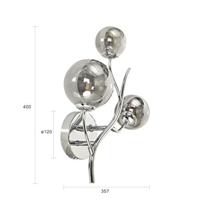 Brilagi - LED Wall light MISTEL 3xG9/3W/230V shiny chrome/smoky