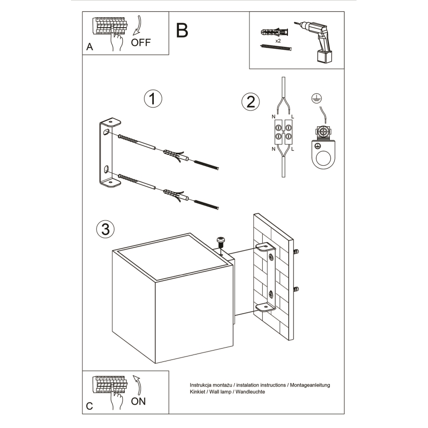Brilagi -  LED Wall spotlight MURO 1xG9/3,5W/230V concrete