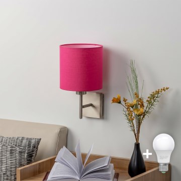 BRILAGI - LED Wall Light NUBILA 1xE27/60W/230V matte chrome/pink