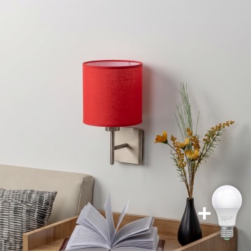BRILAGI - LED Wall Light NUBILA 1xE27/60W/230V matte chrome/red