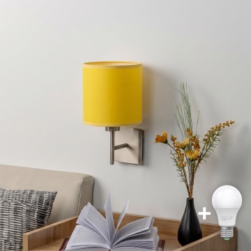 BRILAGI - LED Wall Light NUBILA 1xE27/60W/230V matte chrome/yellow