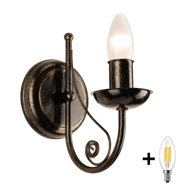 Brilagi - LED Wall light STEFANO 1xE14/40W/230V black patina