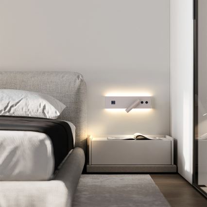 Brilagi - NOCTIS LED wall-mounted spotlight with USB port, LED/3W/230V + LED/9W, beige