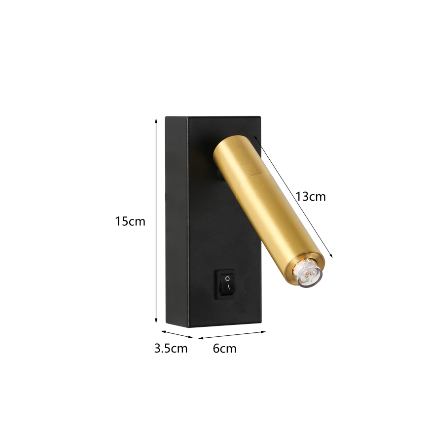 Brilagi - LED Wall spotlight MAYA 1xG9/7W/230V black/gold