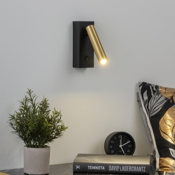 Brilagi - LED Wall spotlight MAYA LED/3W/230V 4000K black/gold