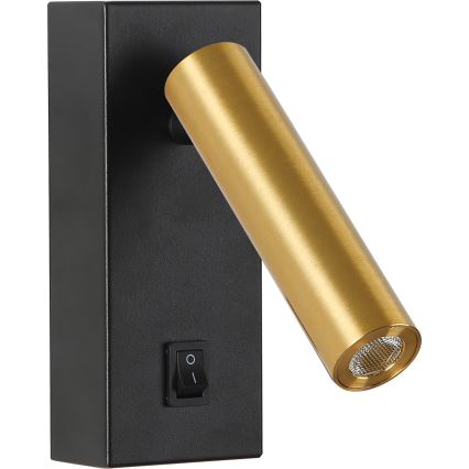 Brilagi - LED Wall spotlight MAYA LED/3W/230V 4000K black/gold