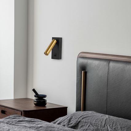 Brilagi - LED Wall spotlight MAYA LED/3W/230V 4000K black/gold