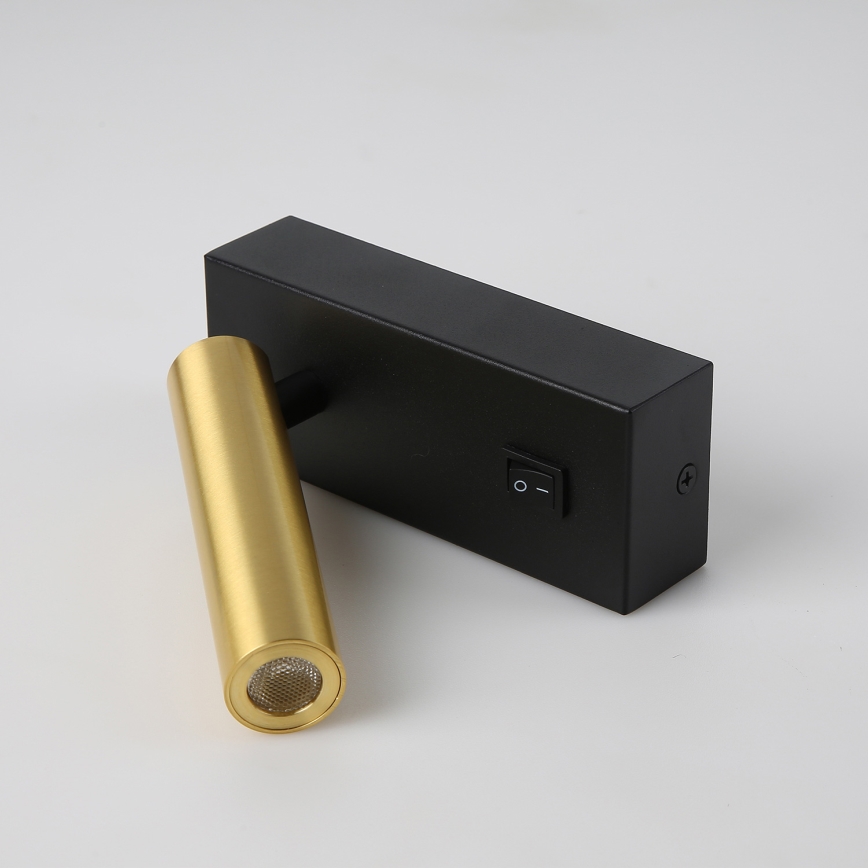 Brilagi - LED Wall spotlight MAYA LED/3W/230V 4000K black/gold