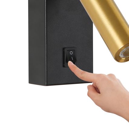 Brilagi - LED Wall spotlight MAYA LED/3W/230V 4000K black/gold