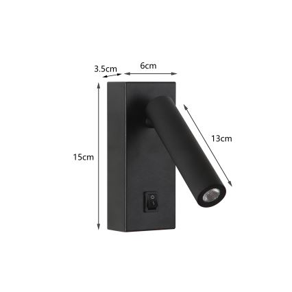 Brilagi - LED Wall spotlight MAYA LED/3W/230V 4000K black