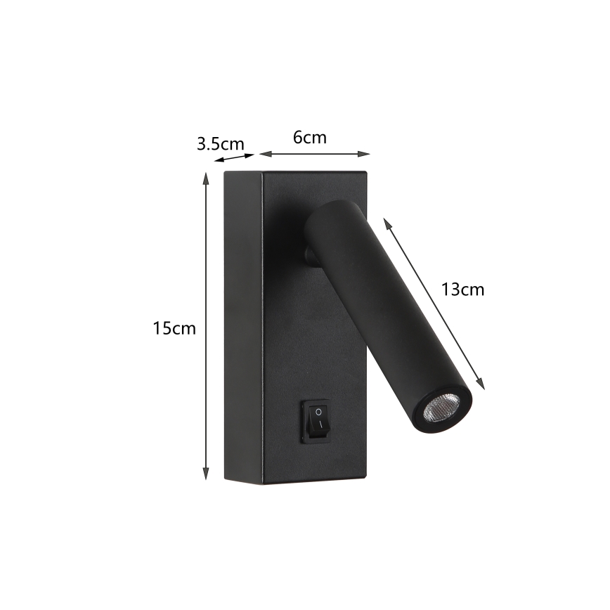 Brilagi - LED Wall spotlight MAYA LED/3W/230V 4000K black