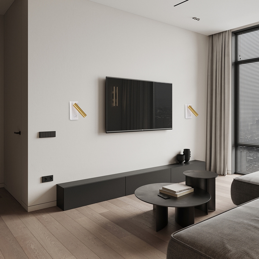 Brilagi - LED Wall spotlight MAYA LED/3W/230V 4000K white/gold