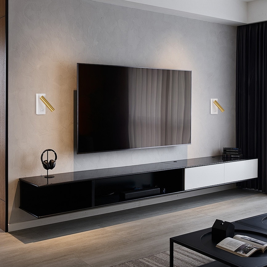 Brilagi - LED Wall spotlight MAYA LED/3W/230V 4000K white/gold