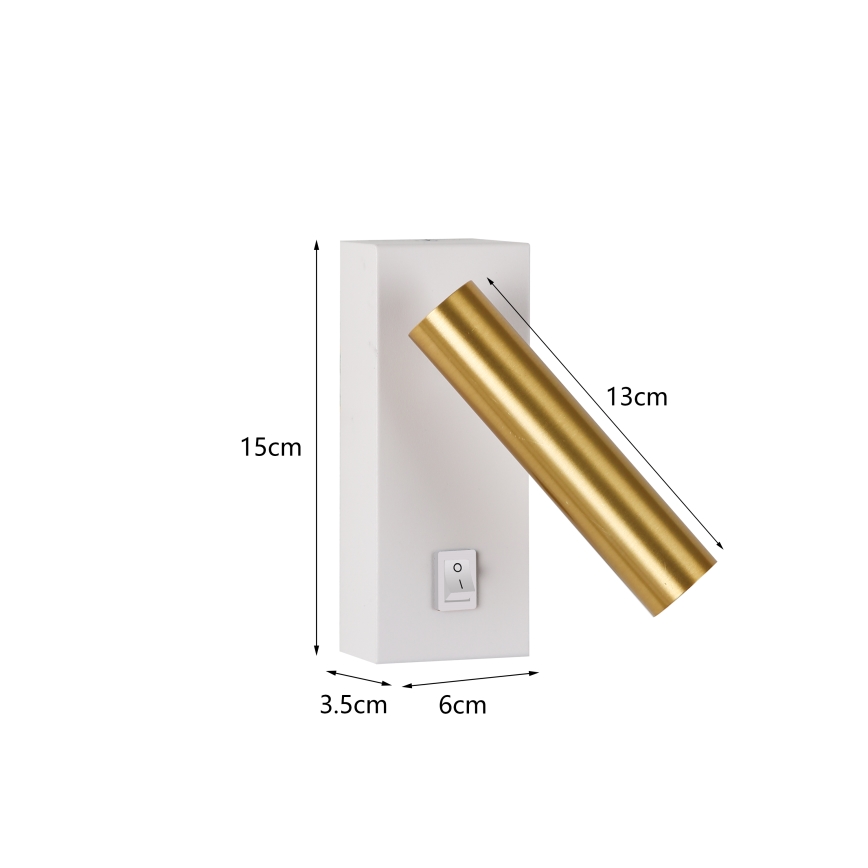 Brilagi - LED Wall spotlight MAYA LED/3W/230V 4000K white/gold