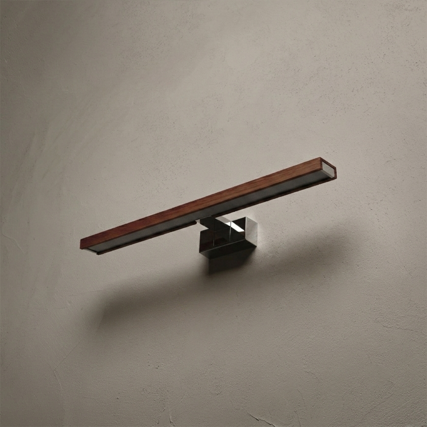 Brilagi - WOODY MIRROR 3-in-1 LED Bathroom Mirror Light LED/12W/230V 60 cm IP44 Glossy Chrome/Cherry Oak