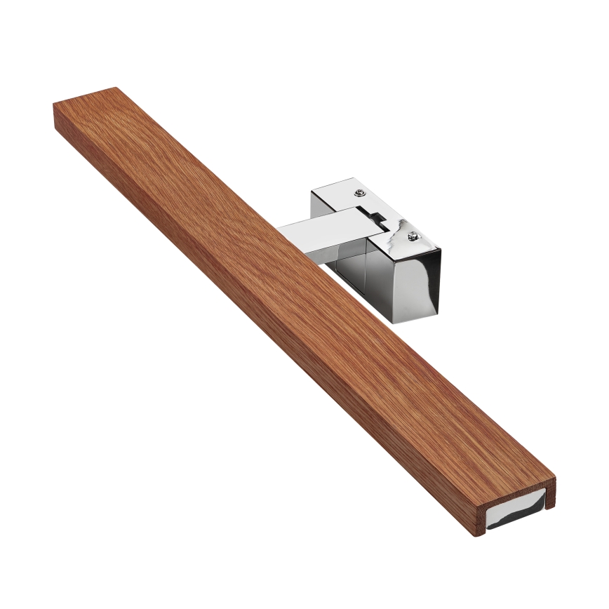 Brilagi - WOODY MIRROR 3-in-1 LED Bathroom Mirror Light LED/12W/230V 60 cm IP44 Glossy Chrome/Cherry Oak