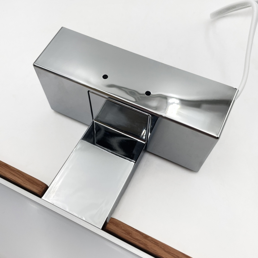 Brilagi - WOODY MIRROR 3-in-1 LED Bathroom Mirror Light LED/12W/230V 60 cm IP44 Glossy Chrome/Cherry Oak