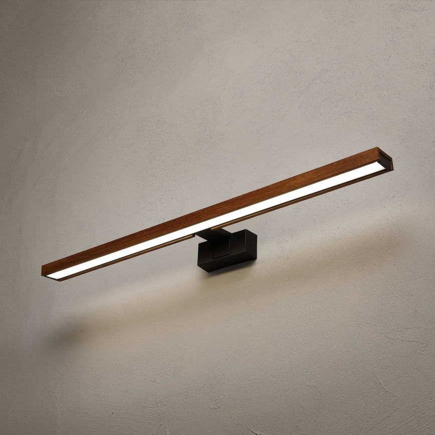 Brilagi - WOODY MIRROR 3-in-1 LED Bathroom Mirror Light LED/15W/230V 80 cm IP44 black/cherry oak