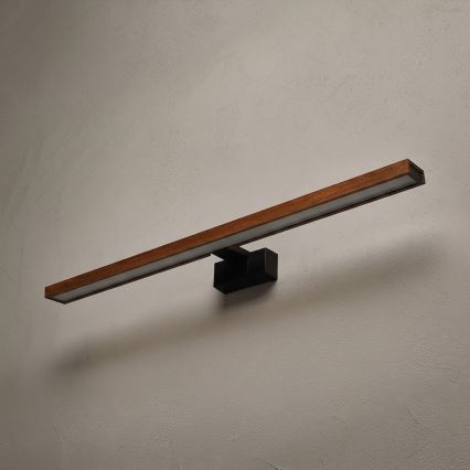 Brilagi - WOODY MIRROR 3-in-1 LED Bathroom Mirror Light LED/15W/230V 80 cm IP44 black/cherry oak