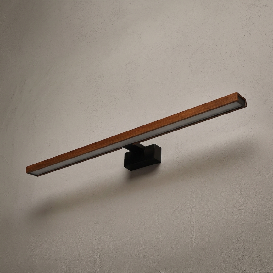 Brilagi - WOODY MIRROR 3-in-1 LED Bathroom Mirror Light LED/15W/230V 80 cm IP44 black/cherry oak