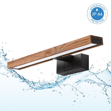 BRILAGI - WOODY MIRROR 3-in-1 LED Bathroom Mirror Light LED/8W/230V 40 cm IP44 Black/Oak