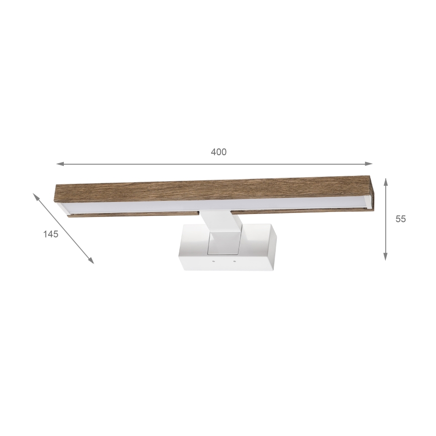 Brilagi - WOODY MIRROR 3-in-1 LED Bathroom Mirror Light 8W/230V 40 cm IP44 White/Oak
