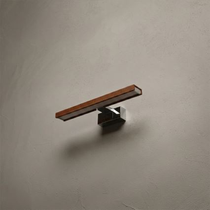 Brilagi - WOODY MIRROR 3-in-1 LED Bathroom Mirror Light, 8 W / 230 V, 40 cm, IP44, Polished Chrome / Cherry Oak