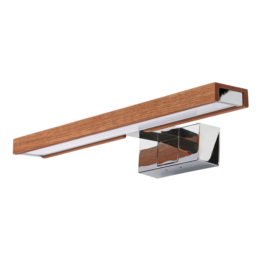Brilagi - WOODY MIRROR 3-in-1 LED Bathroom Mirror Light, 8 W / 230 V, 40 cm, IP44, Polished Chrome / Cherry Oak