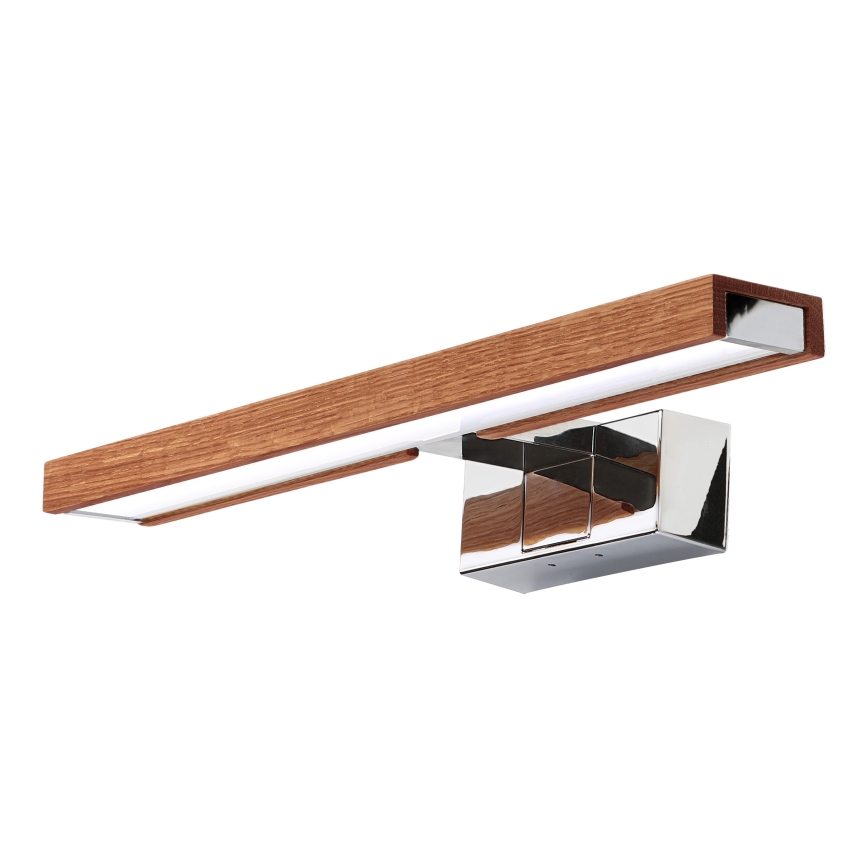 Brilagi - WOODY MIRROR 3-in-1 LED Bathroom Mirror Light, 8 W / 230 V, 40 cm, IP44, Polished Chrome / Cherry Oak