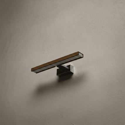 Brilagi - LED Bathroom Mirror Light WOODY MIRROR 3-in-1 LED/8W/230V 40 cm IP44 Glossy Chrome/Walnut Oak