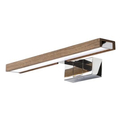 Brilagi - LED Bathroom Mirror Light WOODY MIRROR 3-in-1 LED/8W/230V 40 cm IP44 Glossy Chrome/Walnut Oak