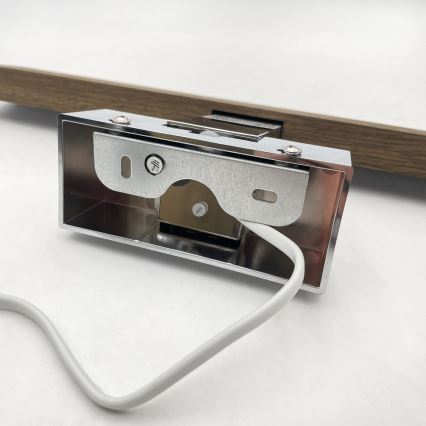 Brilagi - LED Bathroom Mirror Light WOODY MIRROR 3-in-1 LED/8W/230V 40 cm IP44 Glossy Chrome/Walnut Oak