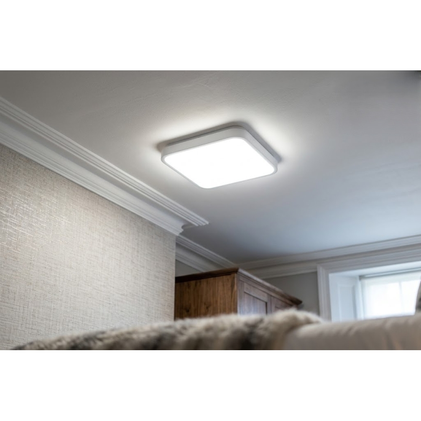 BRILAGI - LED bathroom ceiling light with sensor ZENNA LED/24W/230V 34,5x34,5 cm IP44 white + remote control