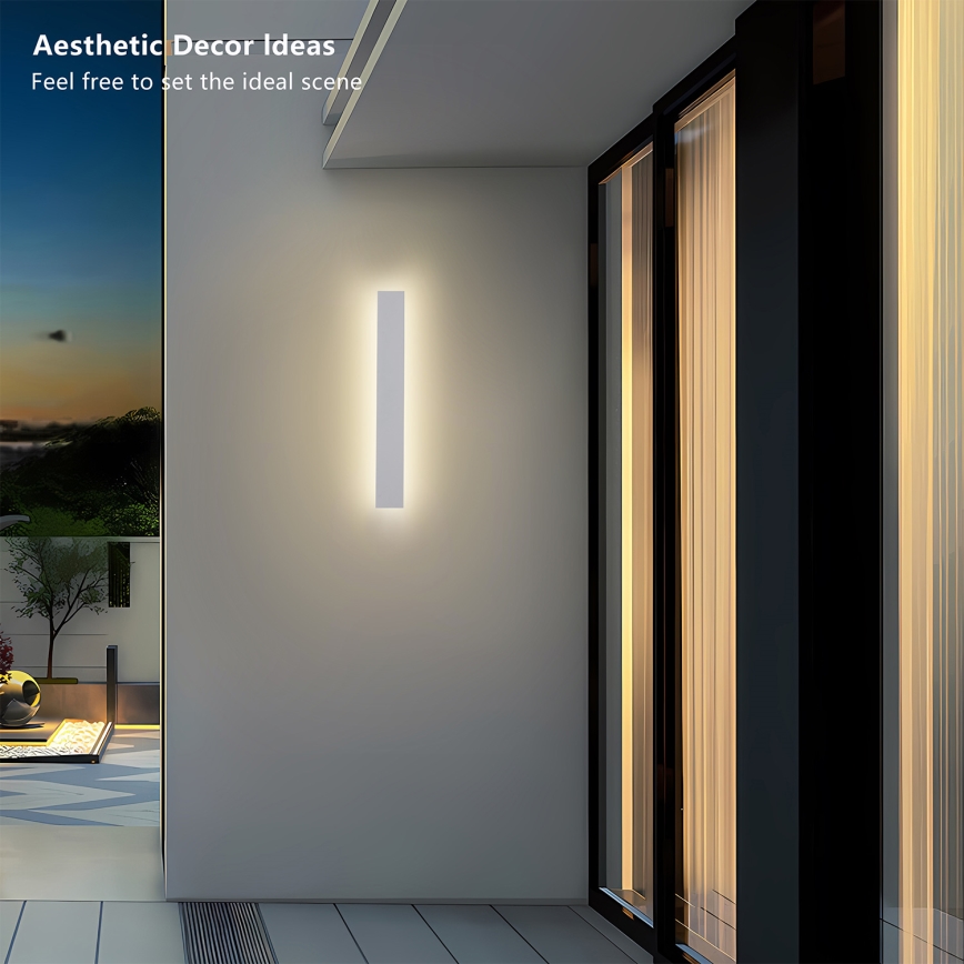 Brilagi - LINEAR LED Outdoor Wall Light 12W/230V 3000K IP65 50 cm White CRI 90