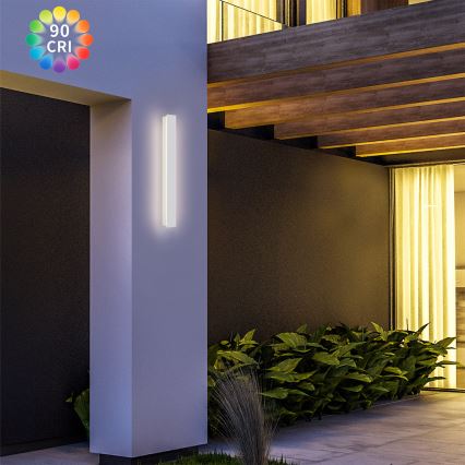 Brilagi - LINEAR LED Outdoor Wall Light 12W/230V 3000K IP65 50 cm White CRI 90