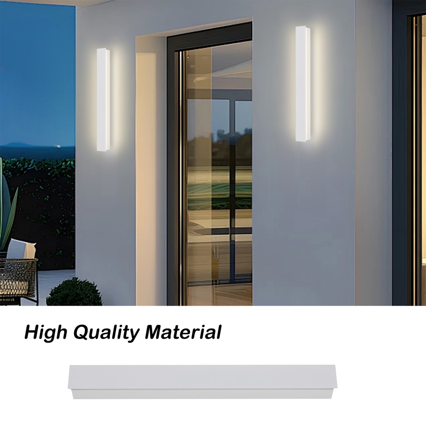 Brilagi - LINEAR LED Outdoor Wall Light 12W/230V 3000K IP65 50 cm White CRI 90
