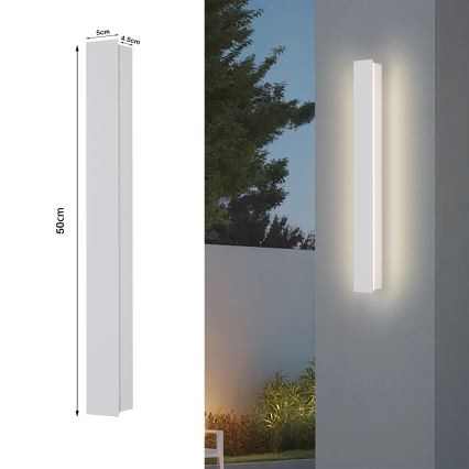 Brilagi - LINEAR LED Outdoor Wall Light 12W/230V 3000K IP65 50 cm White CRI 90