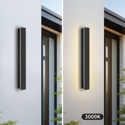 Brilagi - LINEAR 12W LED Outdoor Wall Light, 230V, 3000K, IP65, 50 cm, Black, CRI 90