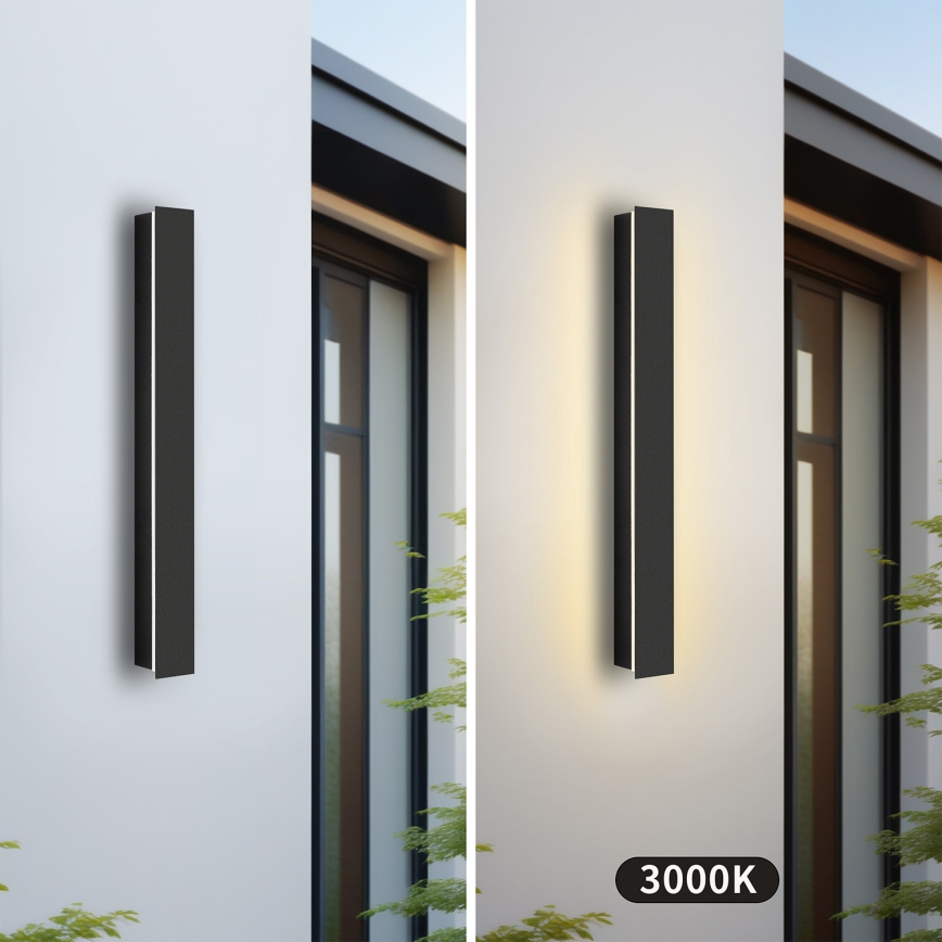 Brilagi - LINEAR 12W LED Outdoor Wall Light, 230V, 3000K, IP65, 50 cm, Black, CRI 90