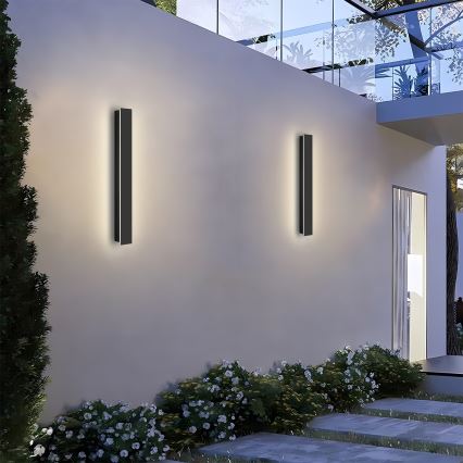 Brilagi - LINEAR 12W LED Outdoor Wall Light, 230V, 3000K, IP65, 50 cm, Black, CRI 90