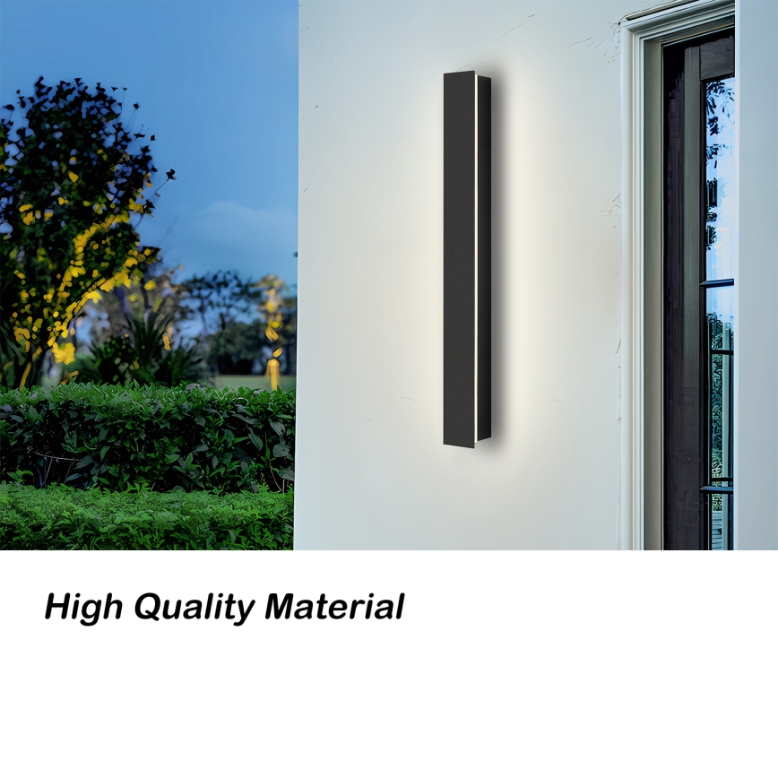 Brilagi - LINEAR 12W LED Outdoor Wall Light, 230V, 3000K, IP65, 50 cm, Black, CRI 90
