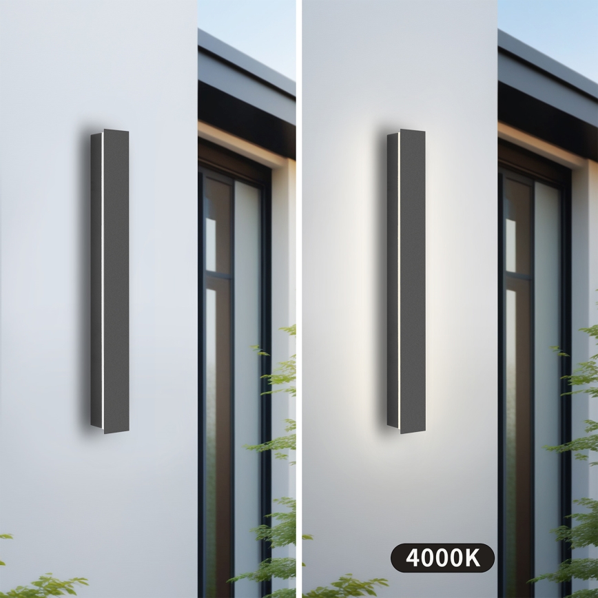 Brilagi - LINEAR LED Outdoor Wall Light, 12W, 230V, 4000K, IP65, 50 cm, Anthracite, CRI 90